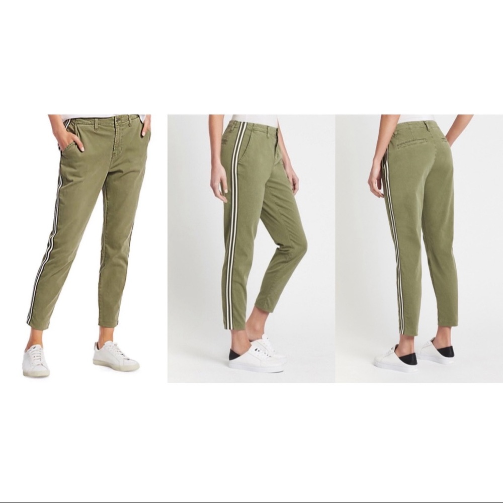 L’Agence Jem High Rise Side Stripe Trouser Pants Brigade Green 24 Hemmed